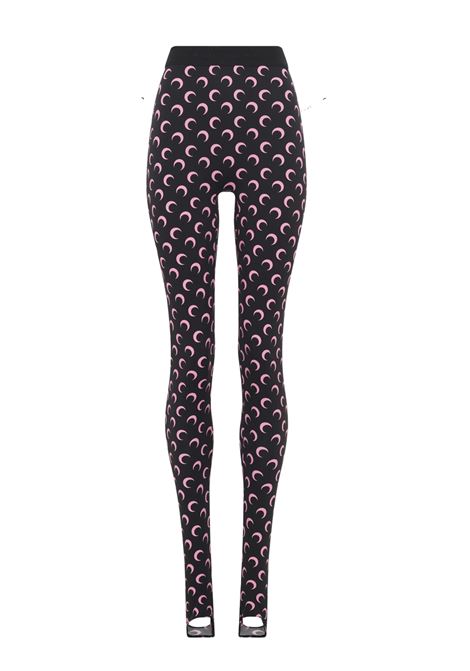 leggins moon printed jersey donna neri e rosa MARINE SERRE | WPA111ACJER0001BK90
